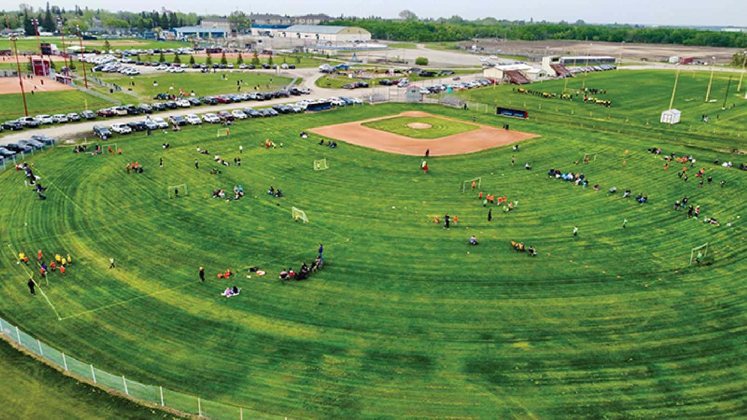 There was lots of debate on whether or not alcohol at Bradley Park should be allowed in designated areas. Shown here are soccer games in progress at the park recently.